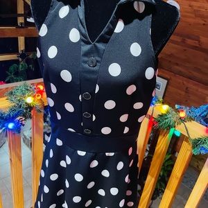 Pre Love polka dots dress black and white. Fits small to medium